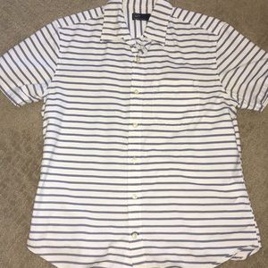 Small Navy striped white Gap collard shirt
